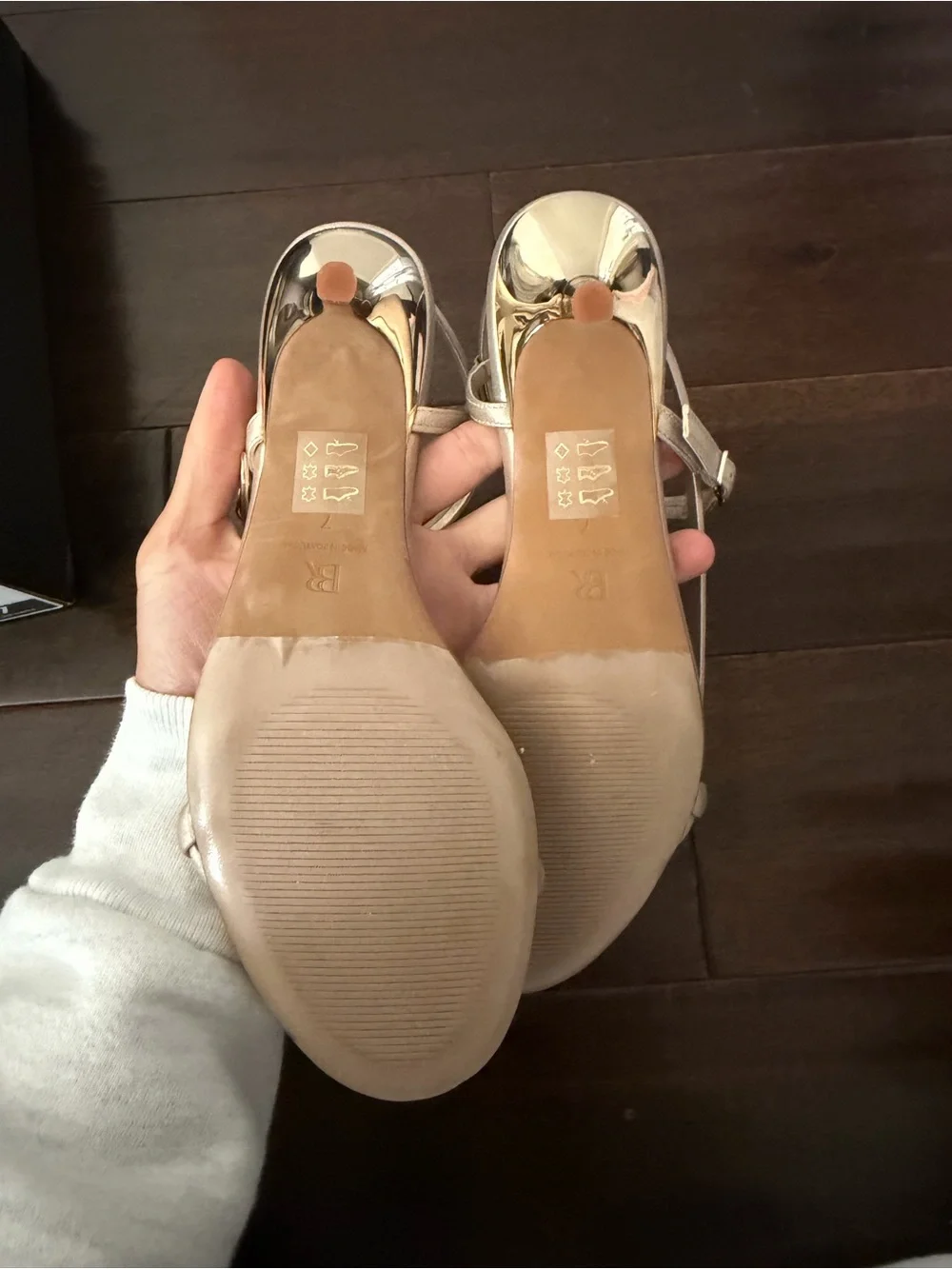 Banana Republic Metallic Strappy Kitten Heel Sandals Italian leather